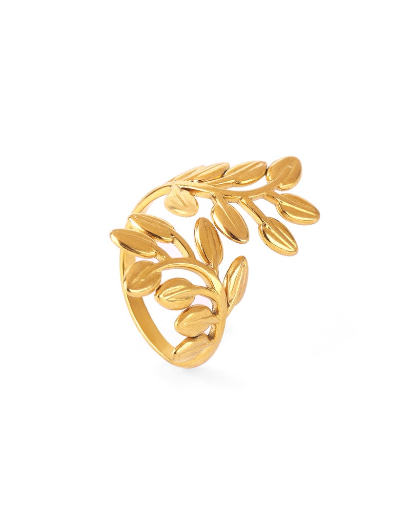 TAAHIRA Open Leaf Adjustable Ring - Image 1